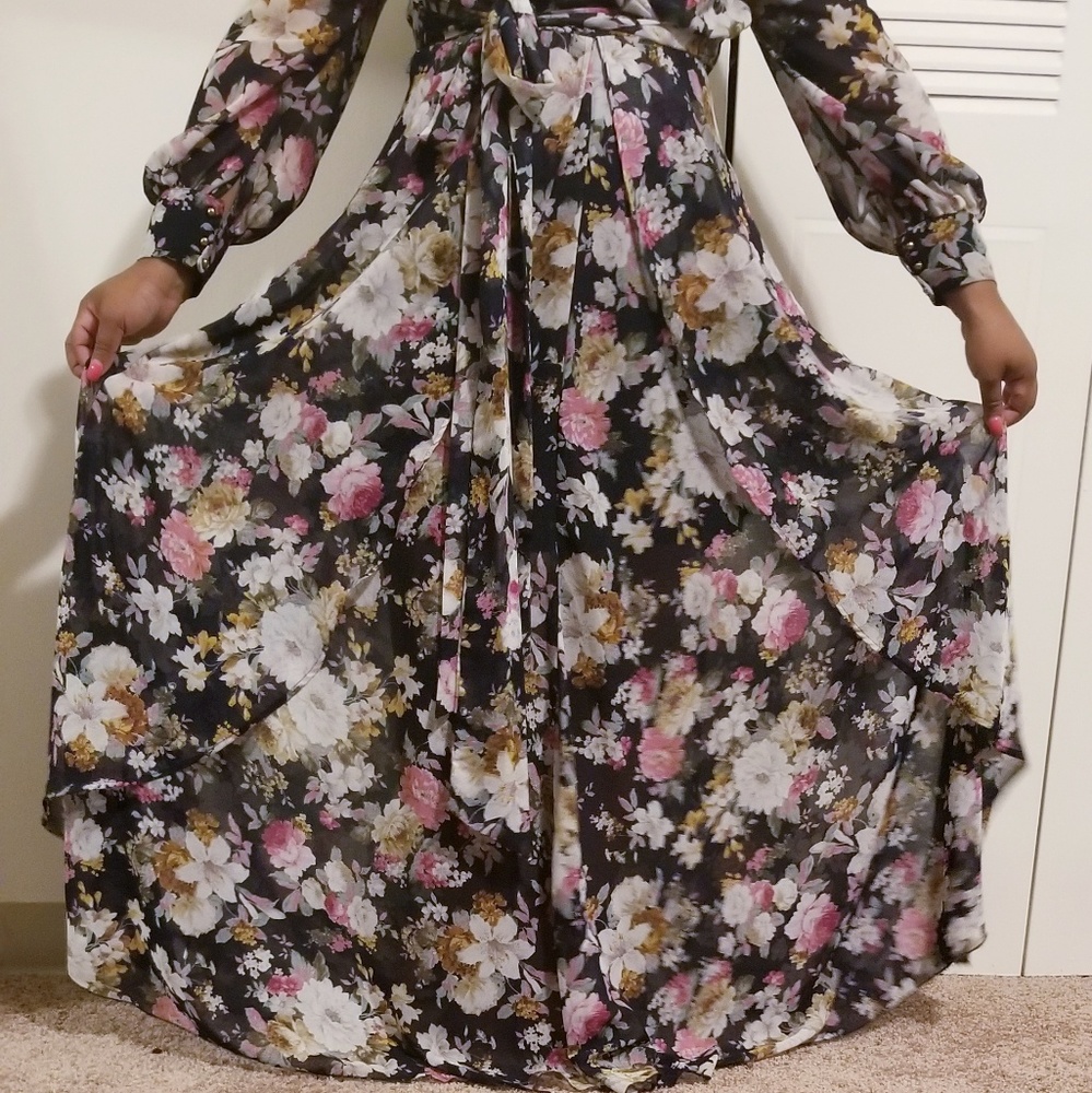 Flowy floral maxi dresses